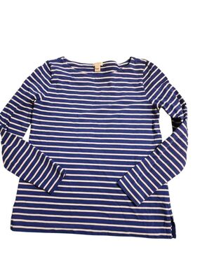 J. Crew Blue and White Striped Long Sleeve Top